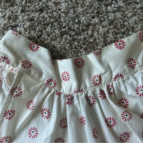 J. By J Crew Women’s Off White with Red Halter Top with Tie Neck Cotton Size 0 - Picture 8 of 11